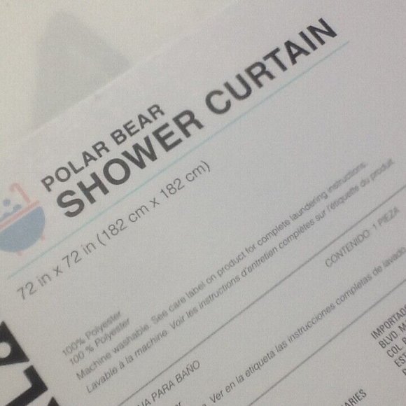 brand new Marmalade-brand 72x72-inch Shower Curtain POLAR BEAR + STARS - Picture 6 of 9